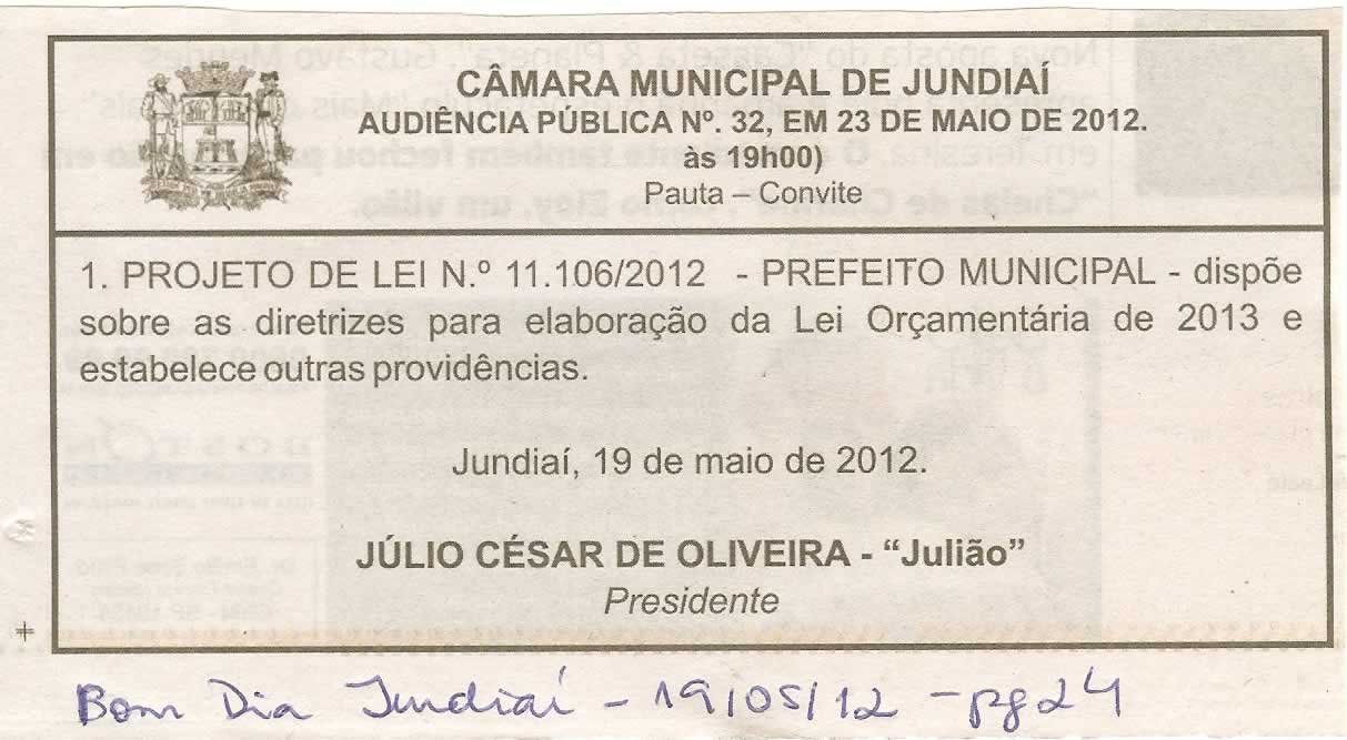 Bom Dia Jundiaí - 19/05/2012