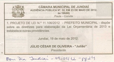 Bom Dia Jundiaí - 19/05/2012
