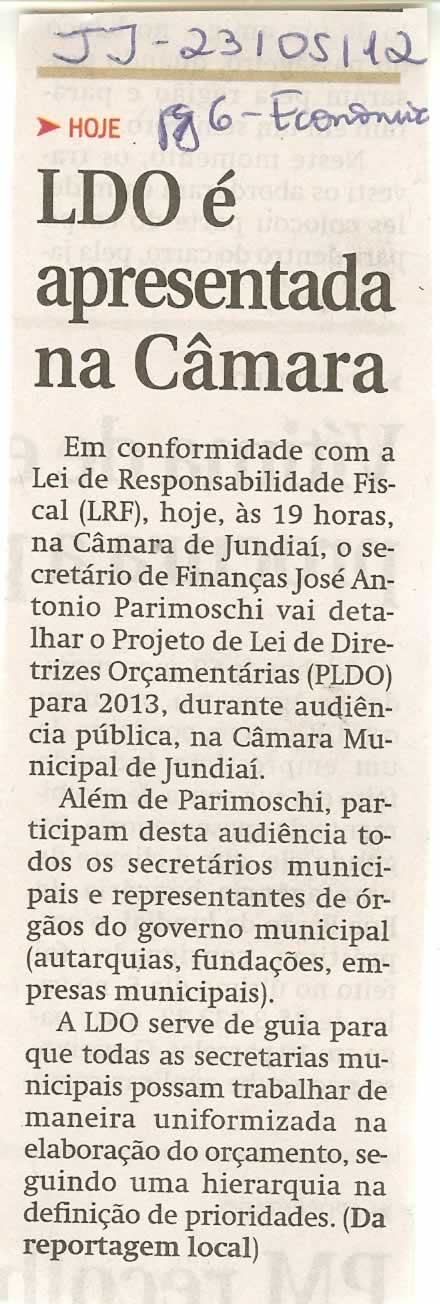 Jornal de Jundiaí - 23/05/2012
