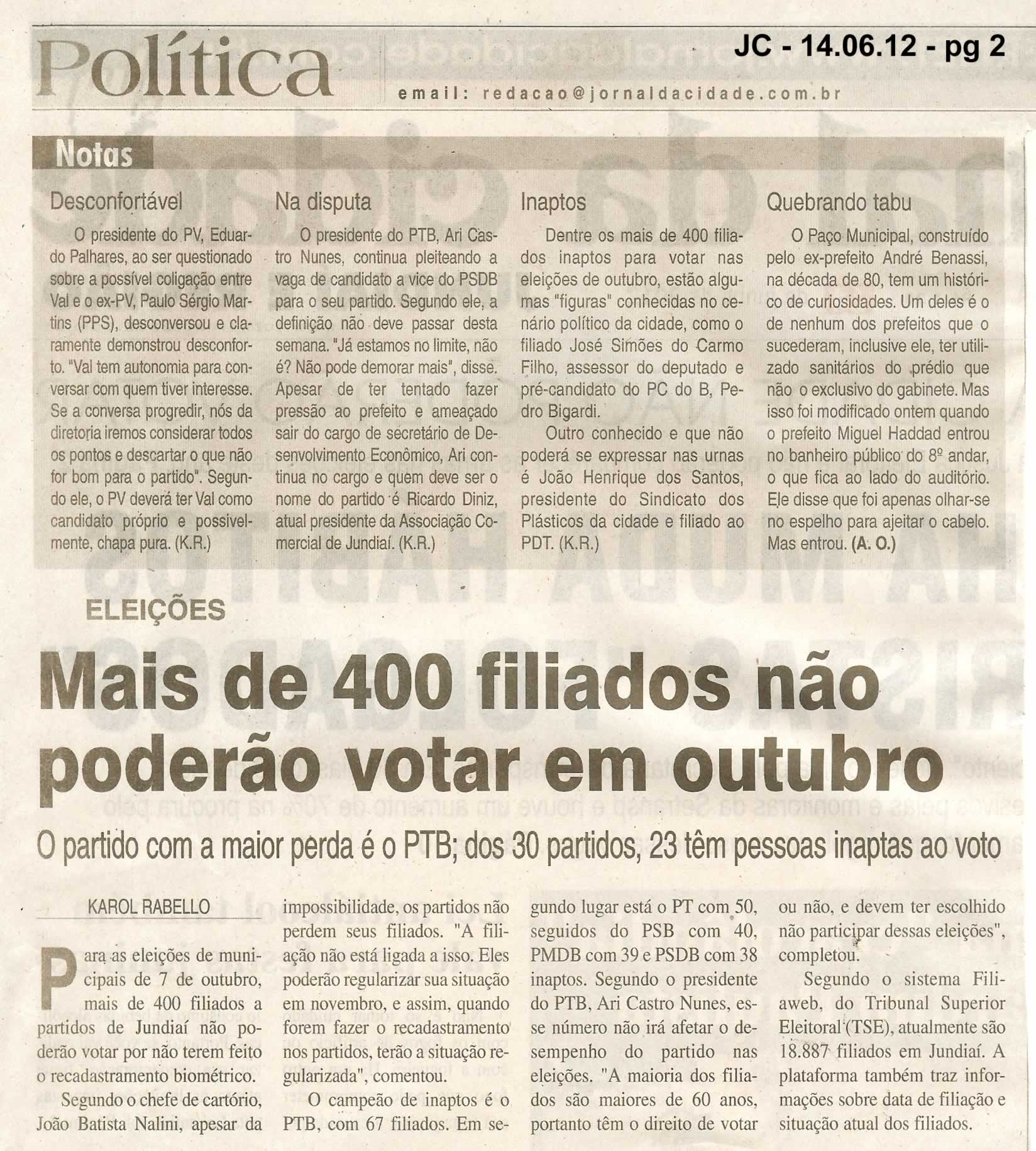Jornal da Cidade - 14/06/2012