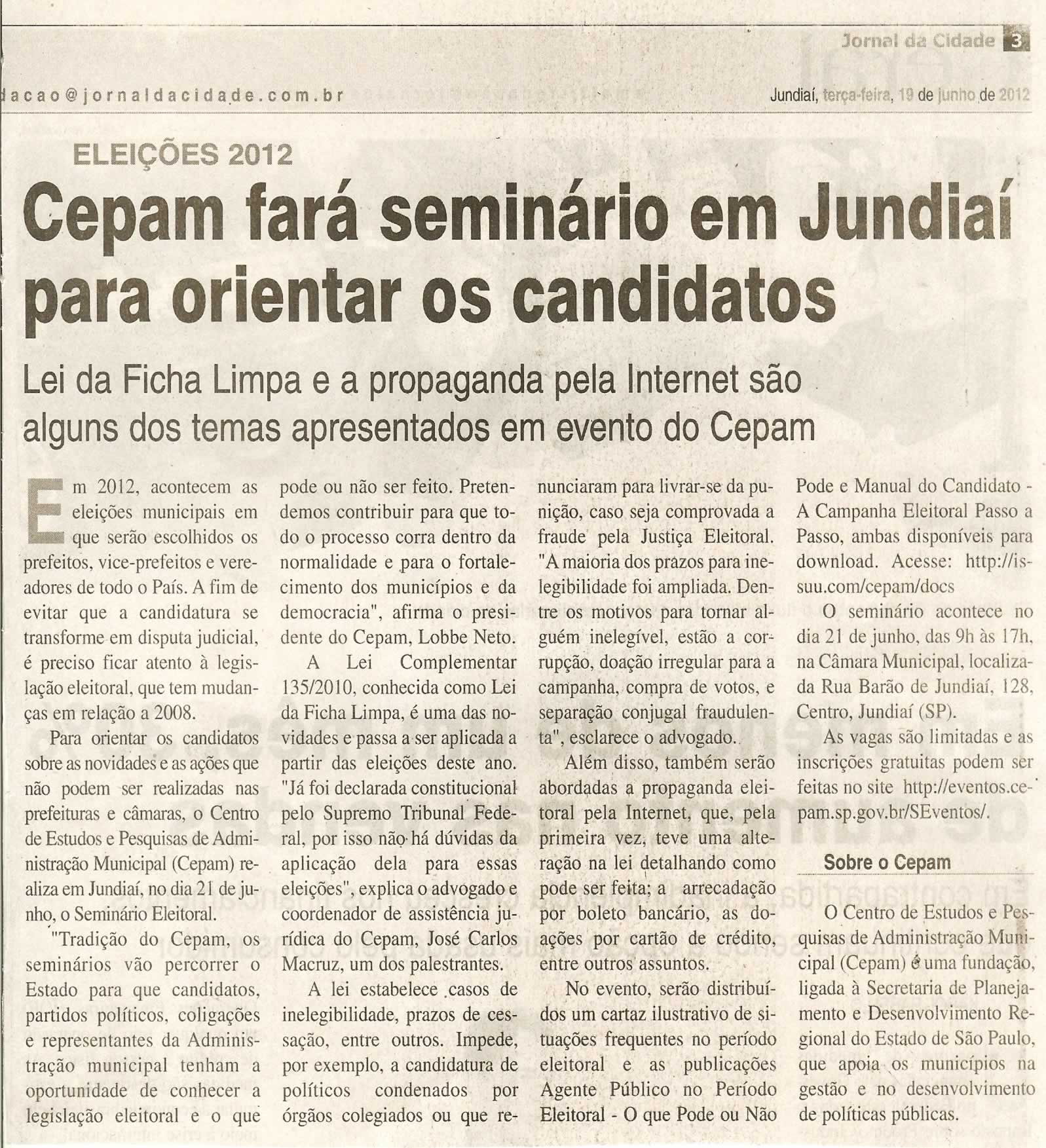 Jornal da Cidade - 19/06/2012