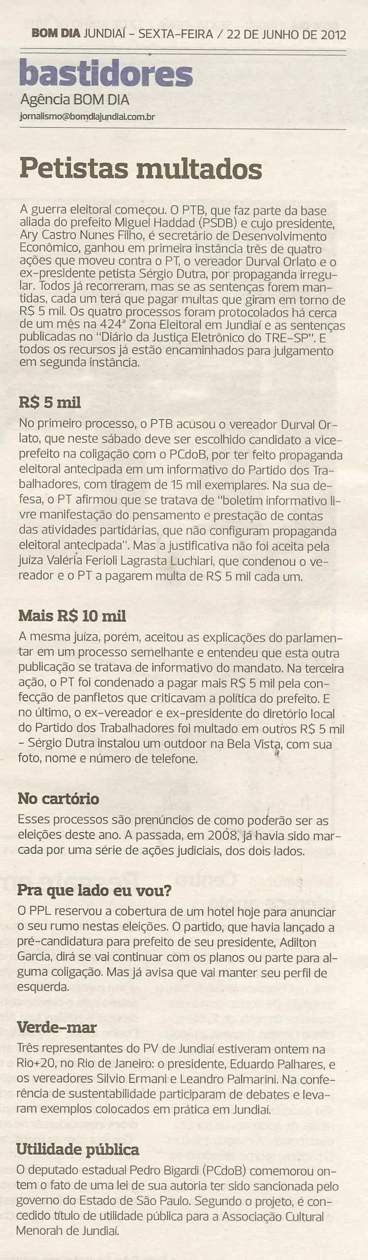 Bom Dia Jundiaí - 22/06/2012