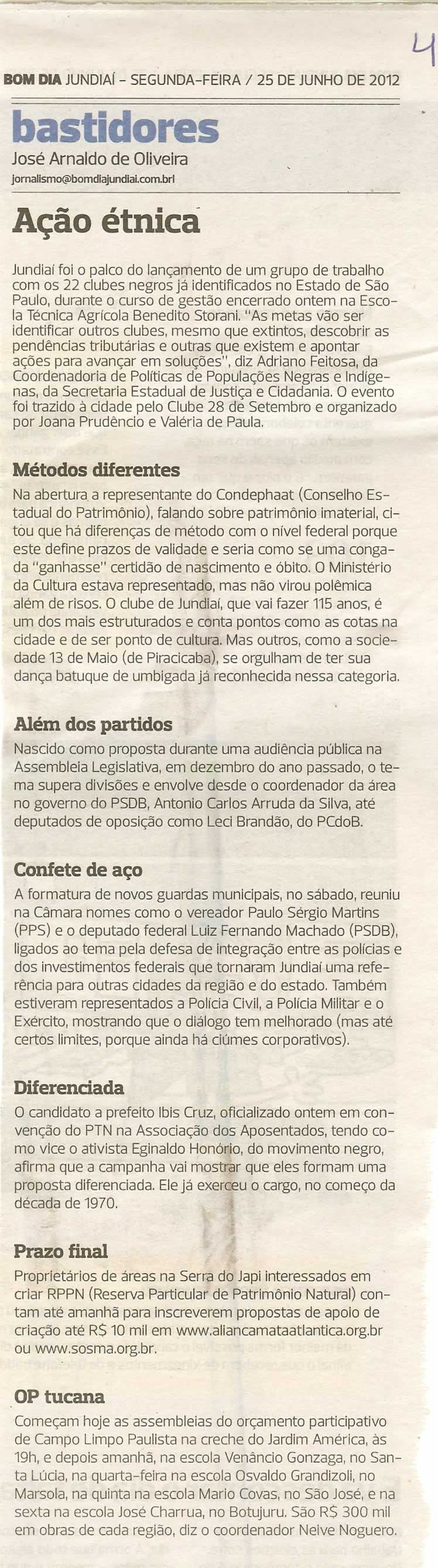 Bom Dia Jundiaí - 25/06/2012