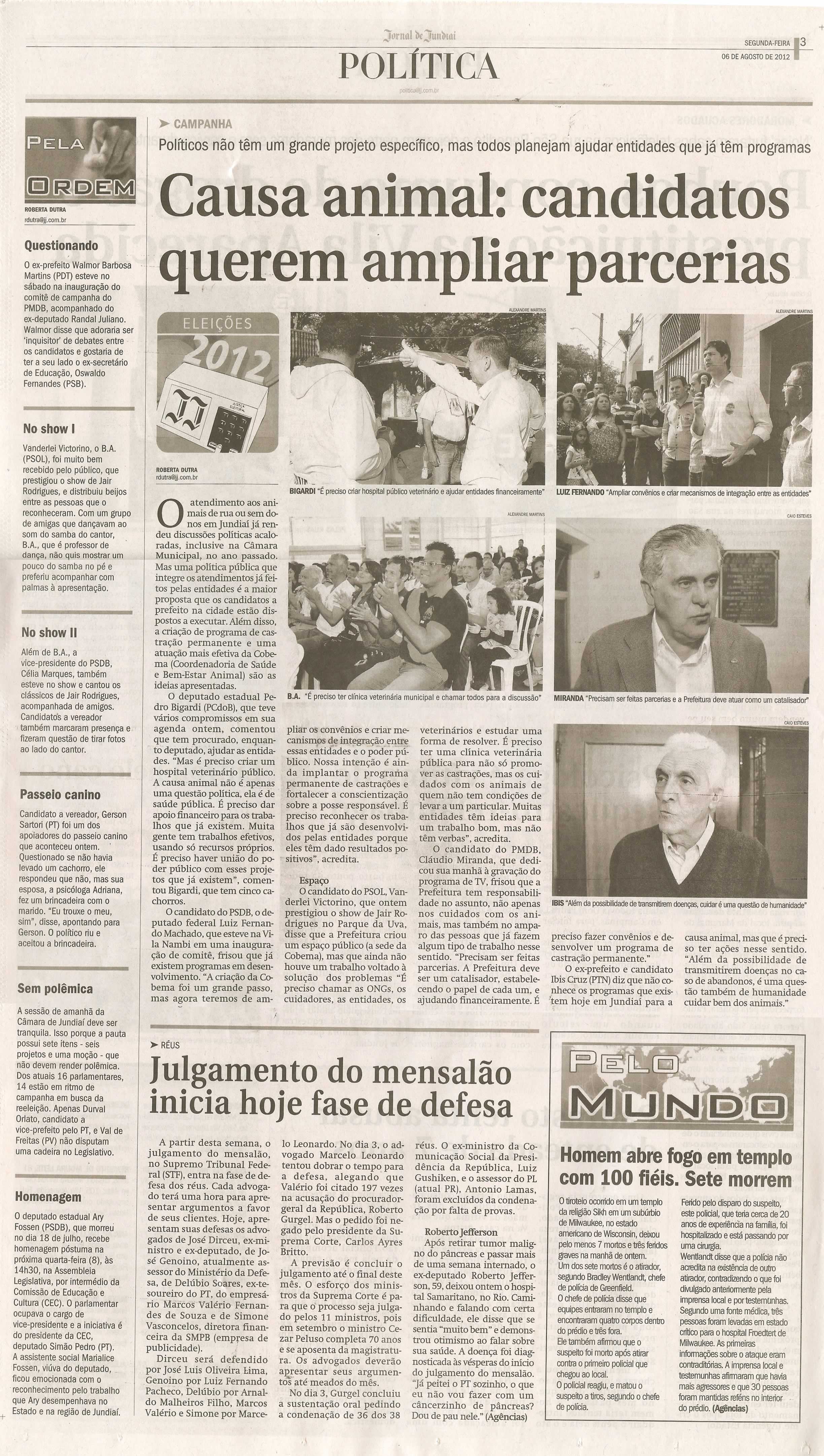 Jornal de Jundiaí - 06/08/2012