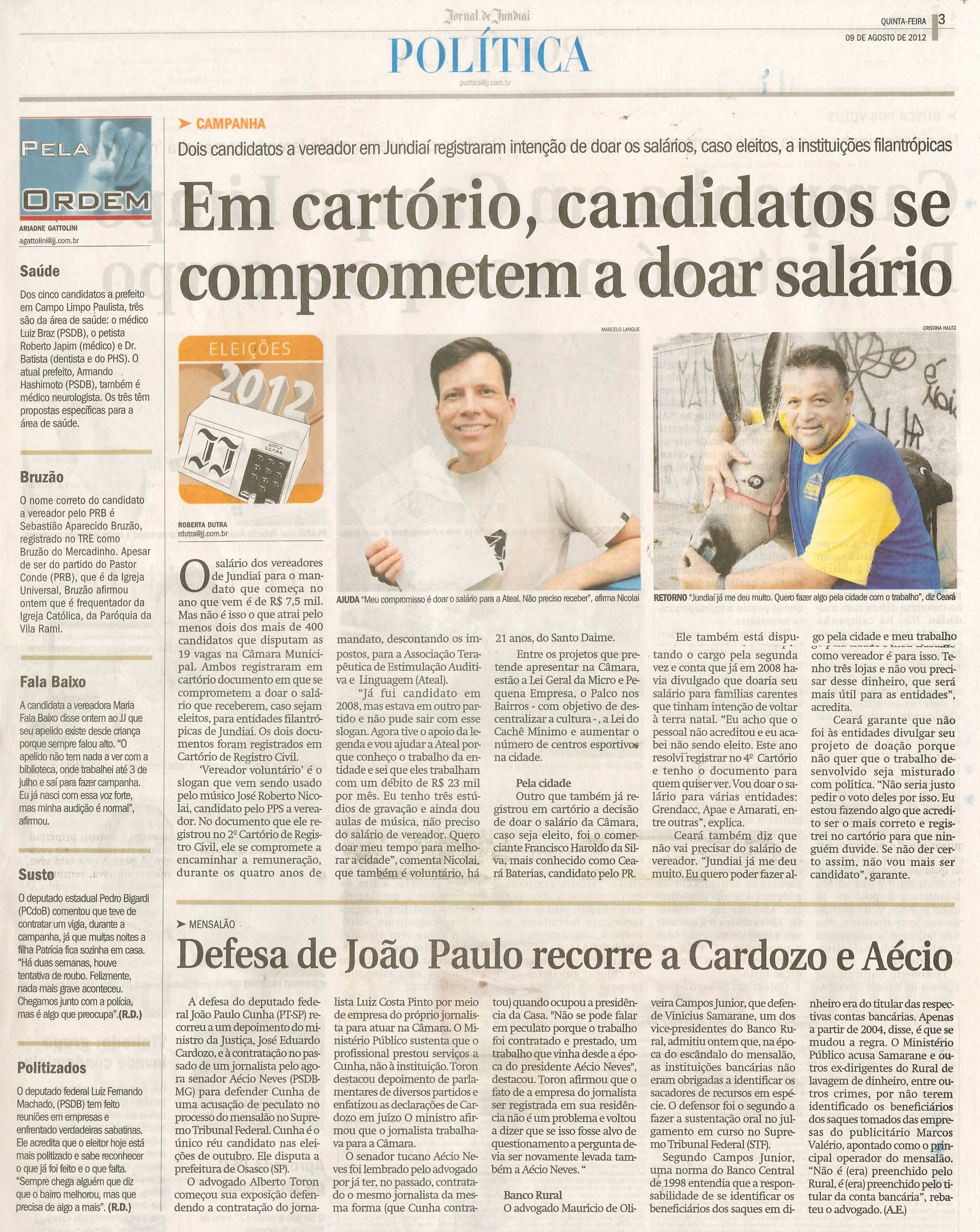 Jornal de Jundiaí - 09/08/2012