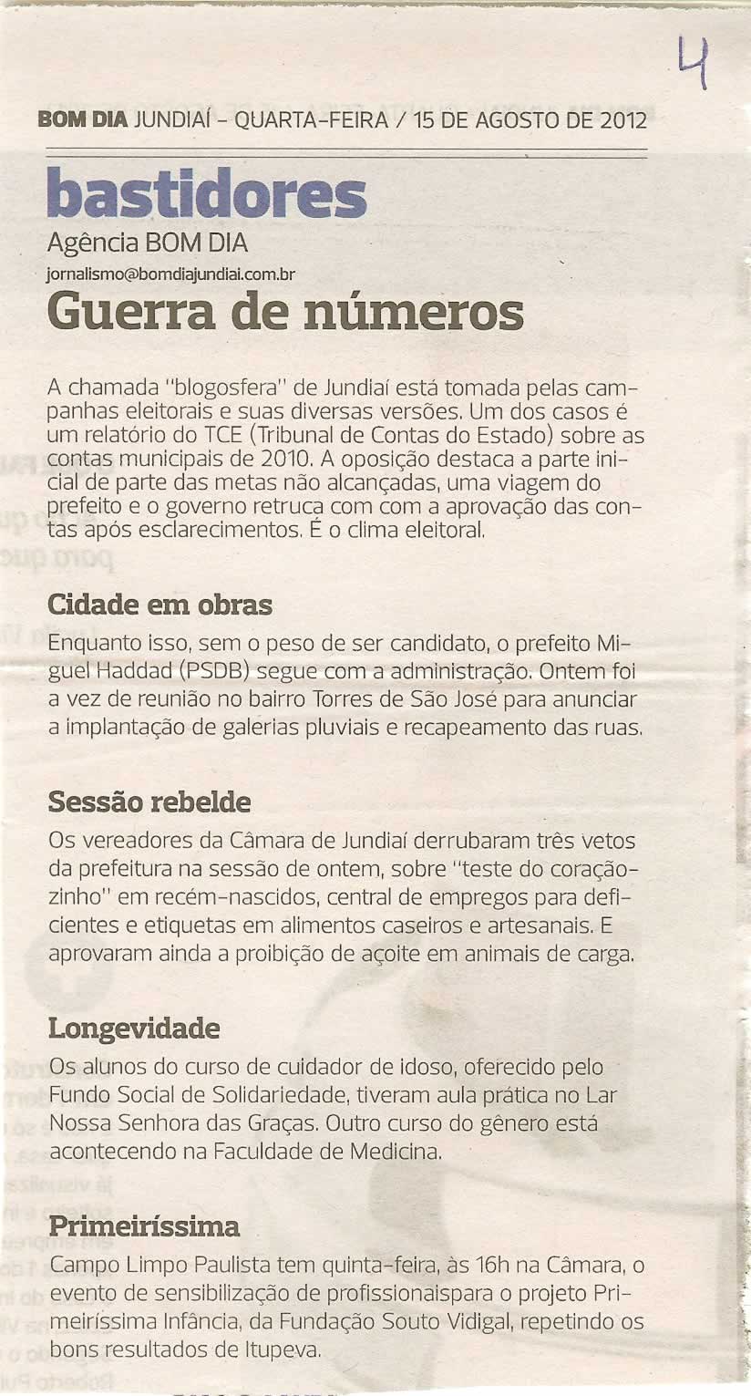 Bom Dia Jundiaí - 15/08/2012