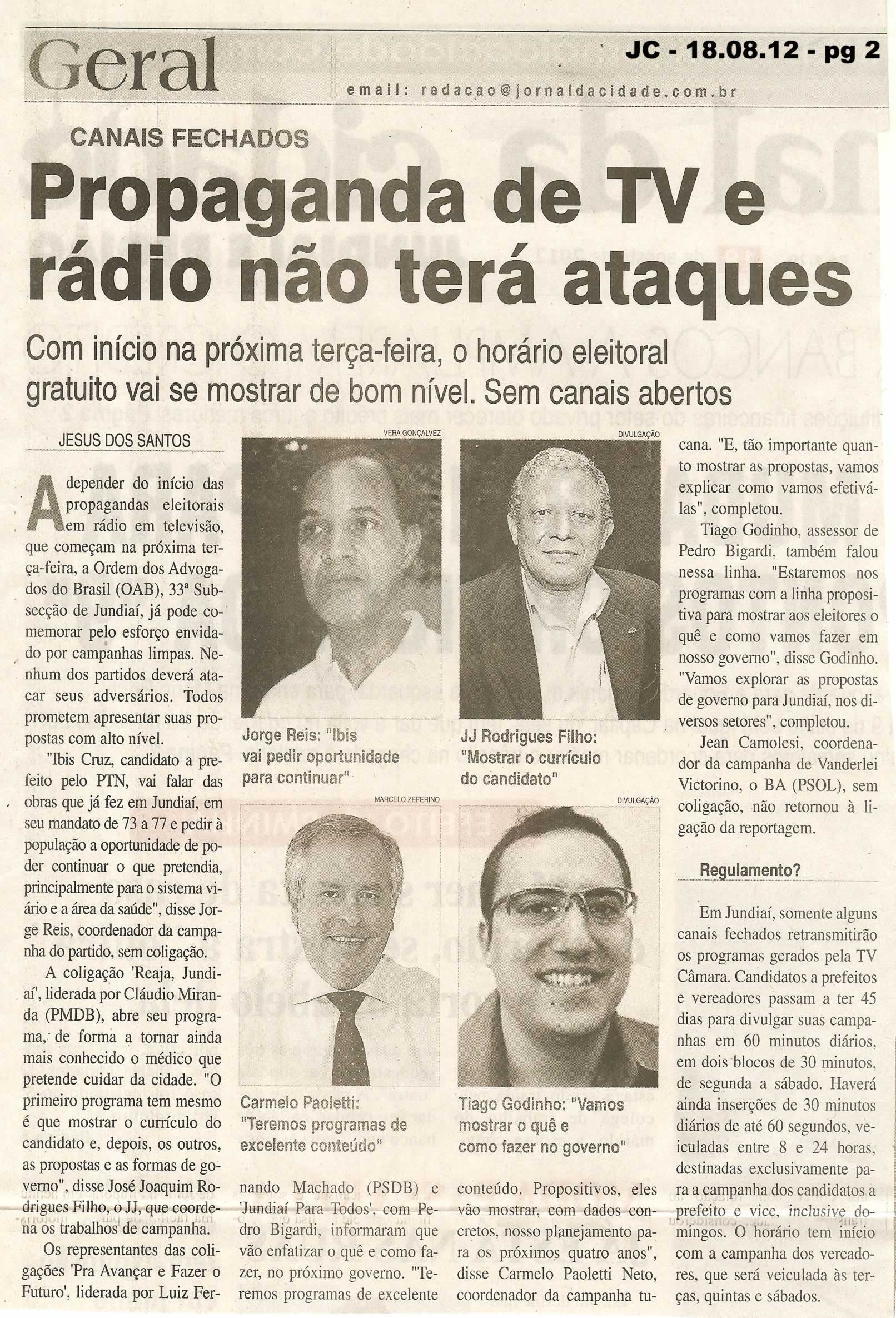 Jornal da Cidade - 18/08/2012