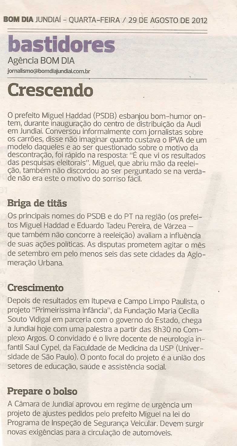 Bom Dia Jundiaí - 29/08/2012