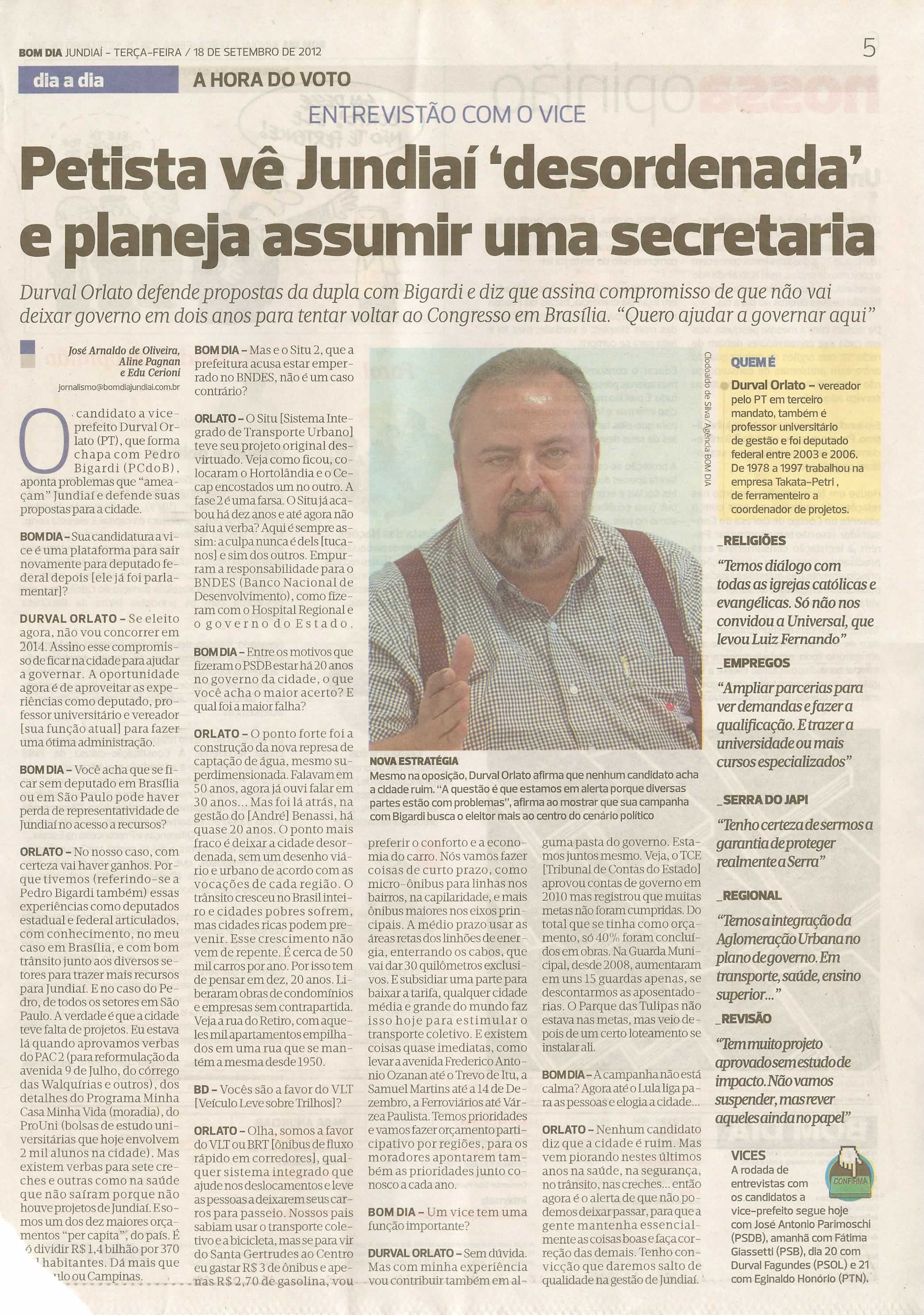 Bom Dia Jundiaí - 18/09/2012