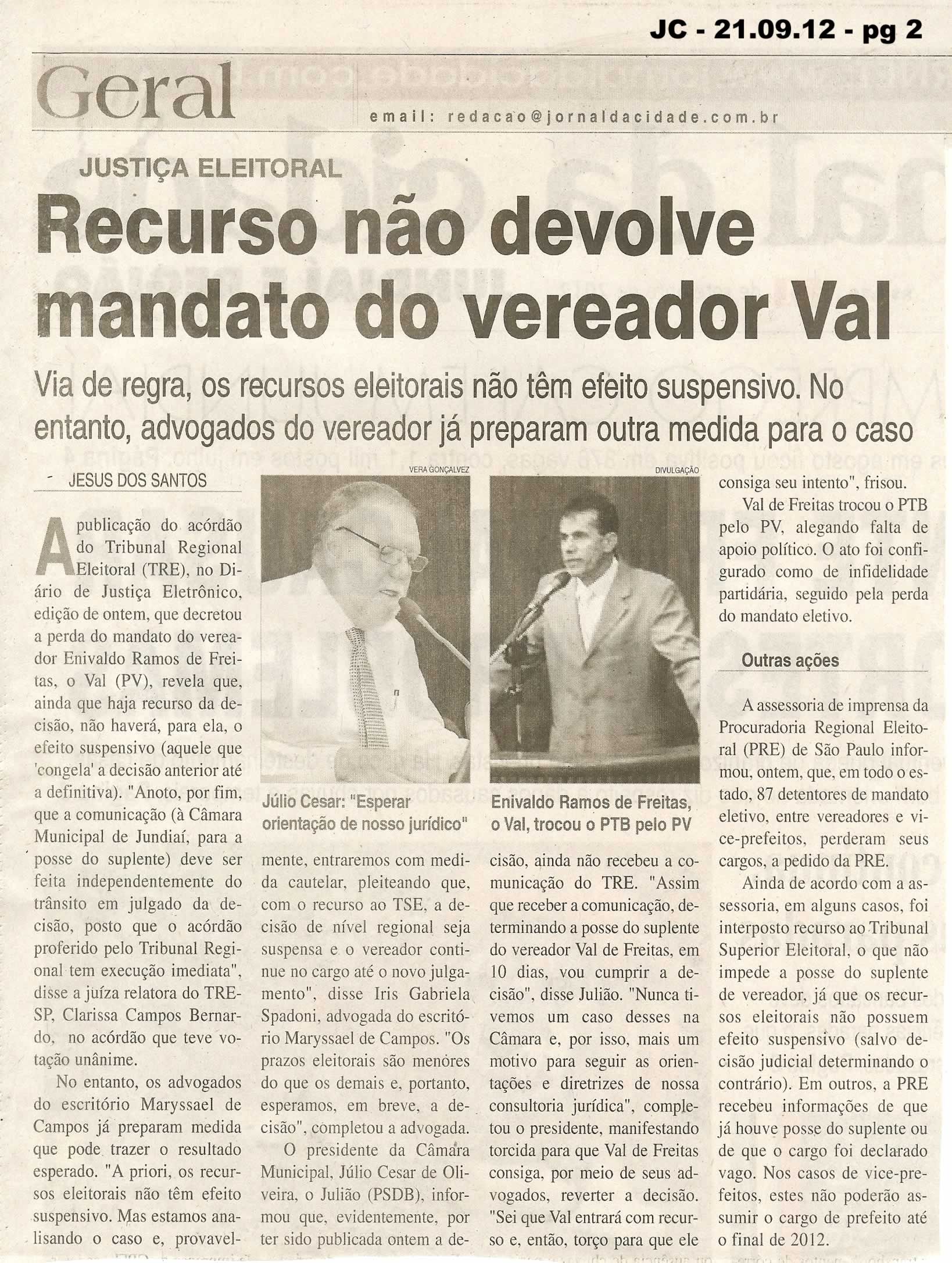 Jornal da Cidade - 21/09/2012