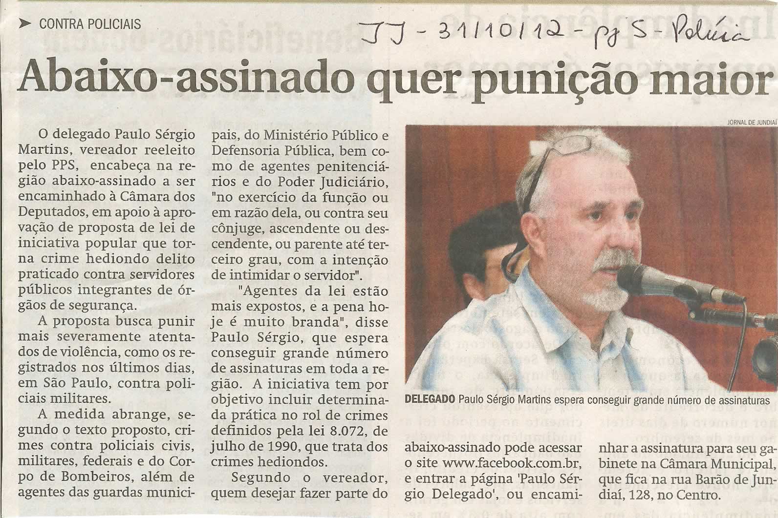 Jornal de Jundiaí - 31/10/2012