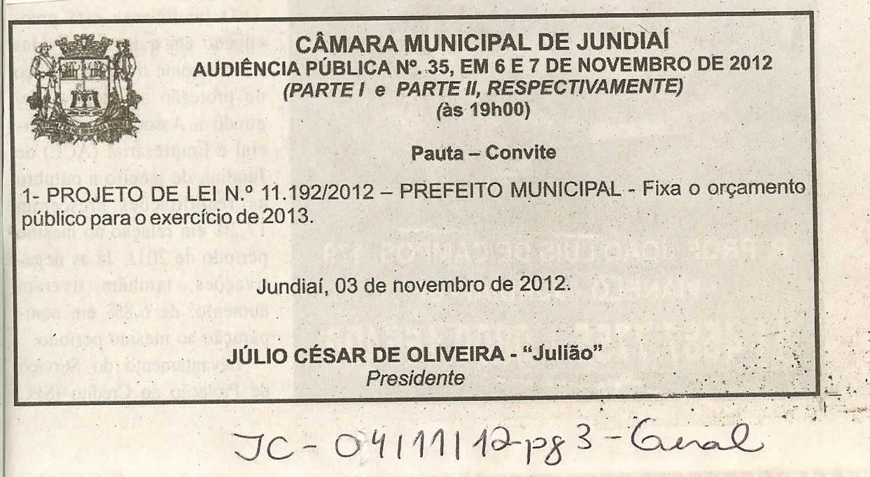 Jornal da Cidade - 04/11/2012