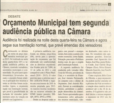 Jornal da Cidade - 08/11/2012