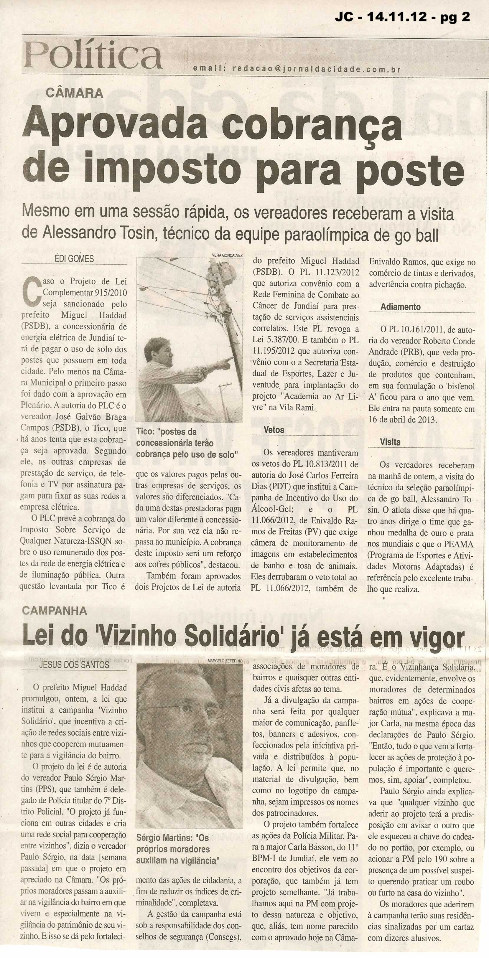 Jornal da Cidade - 14/11/2012