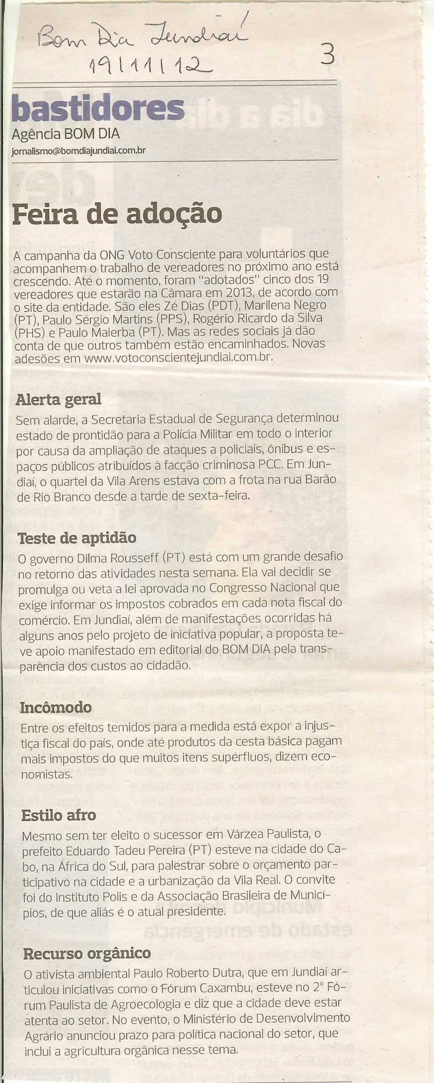 Bom Dia Jundiaí - 19/11/2012