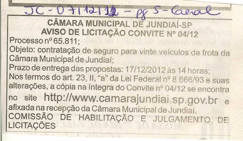 Jornal da Cidade - 07/12/2012