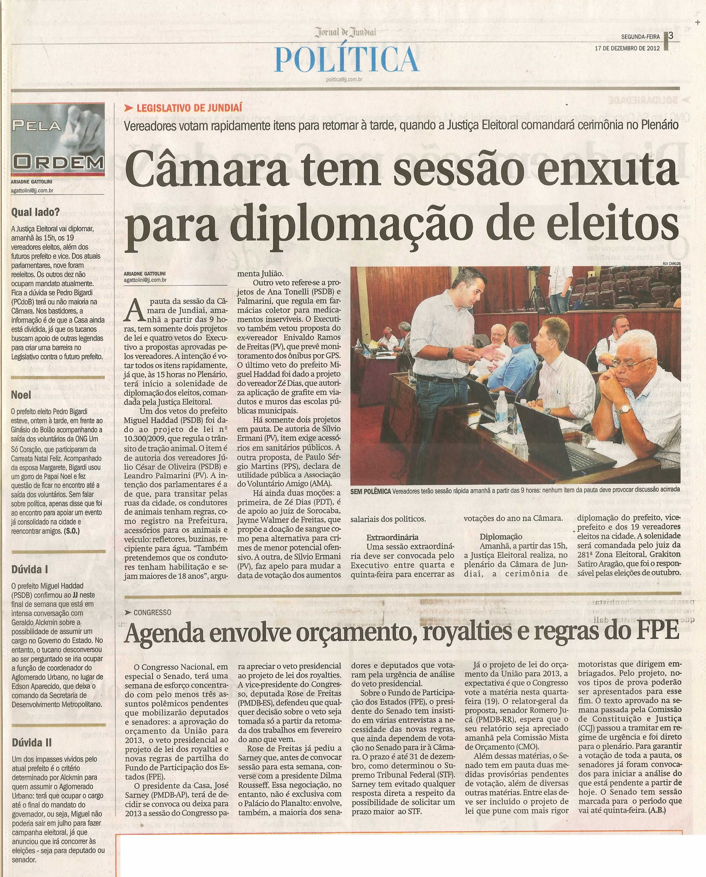 Jornal de Jundiaí - 17/12/2012