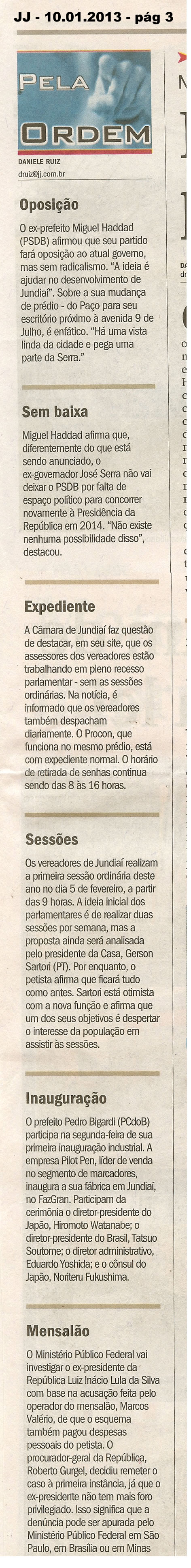 Jornal de Jundiaí - 10/01/2013