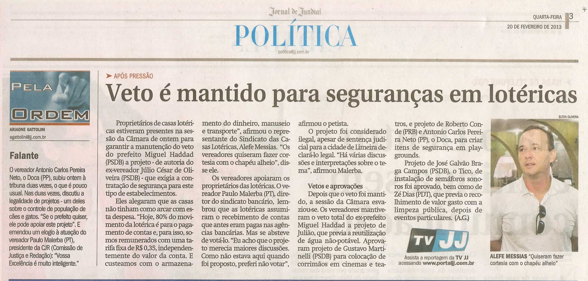Jornal de Jundiaí - 20/02/2013