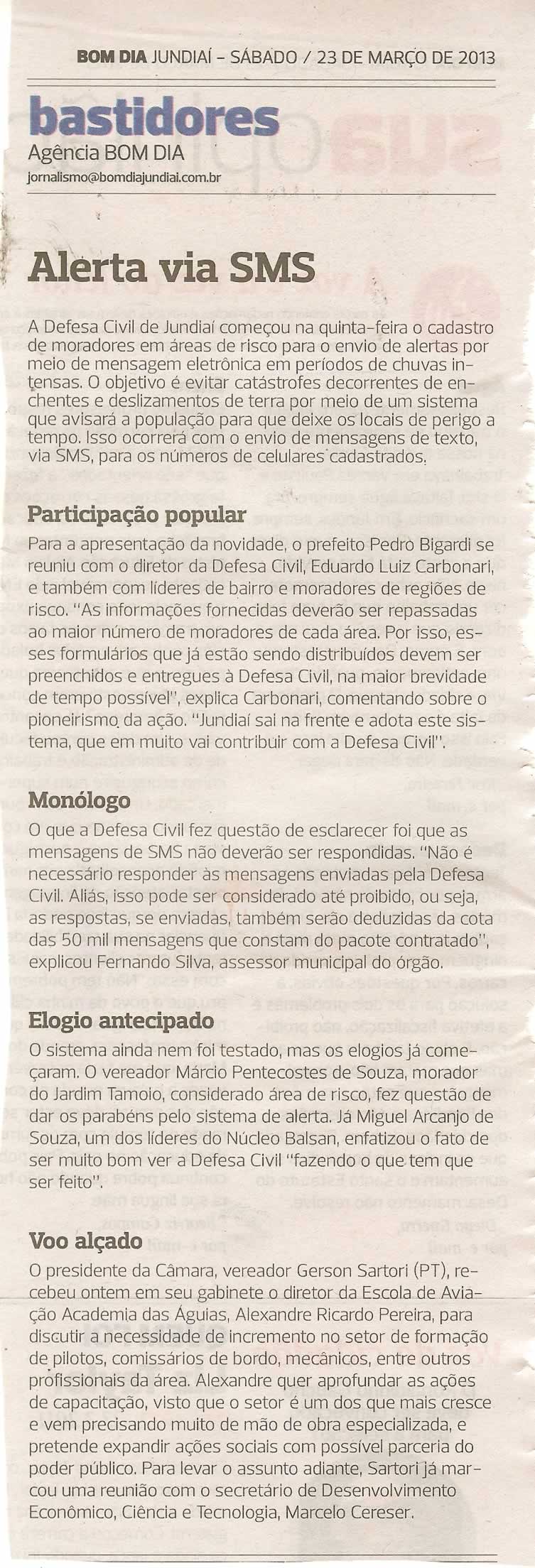 Bom Dia Jundiaí - 23/03/2013