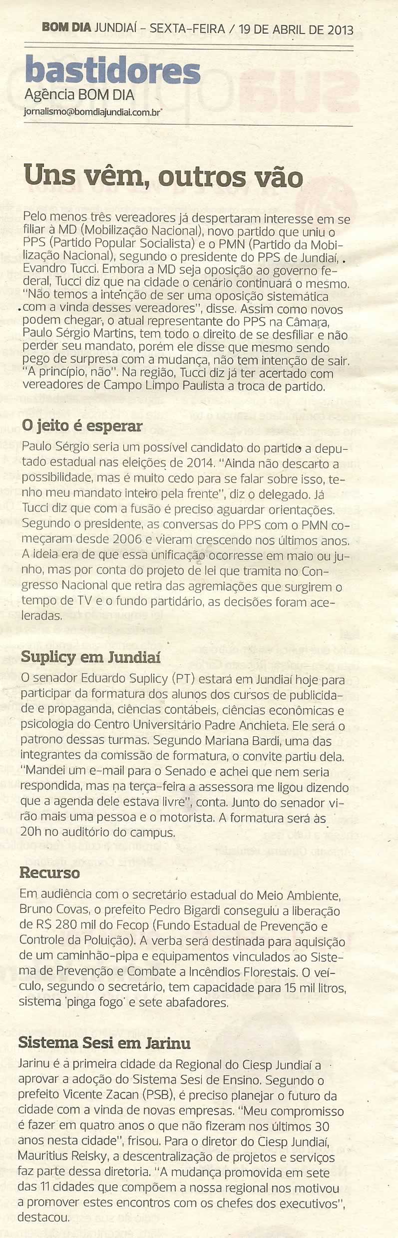 Bom Dia Jundiaí - 19/04/2013