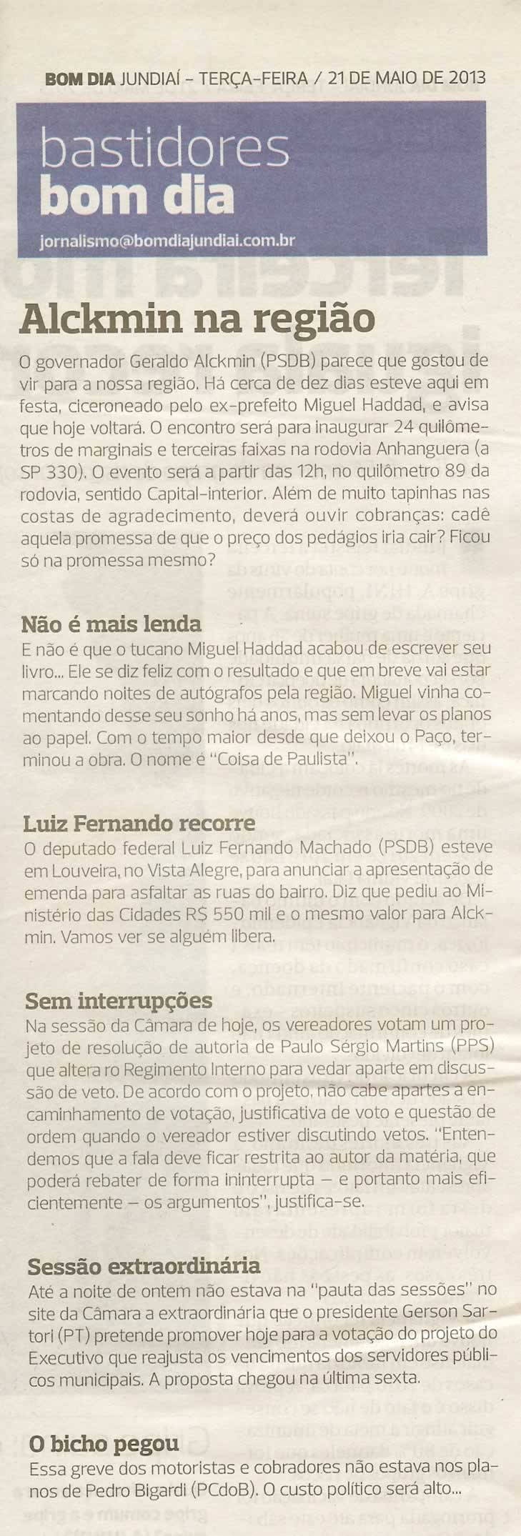 Bom Dia Jundiaí - 21/05/2013