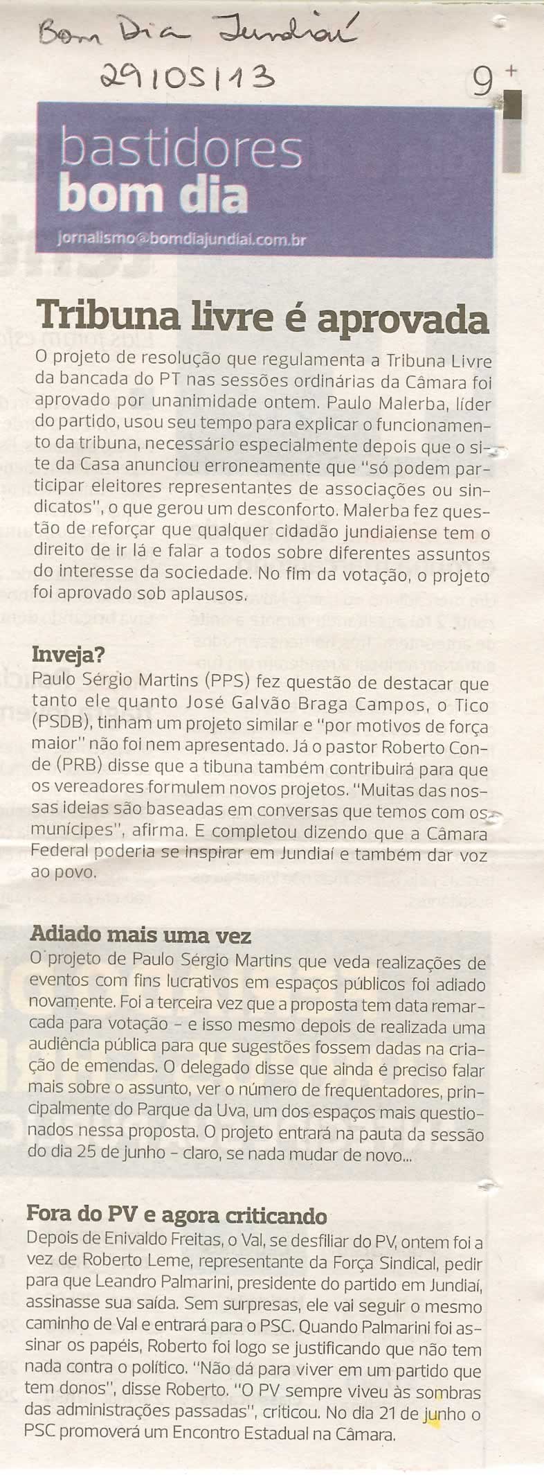 Bom Dia Jundiaí - 29/05/2013