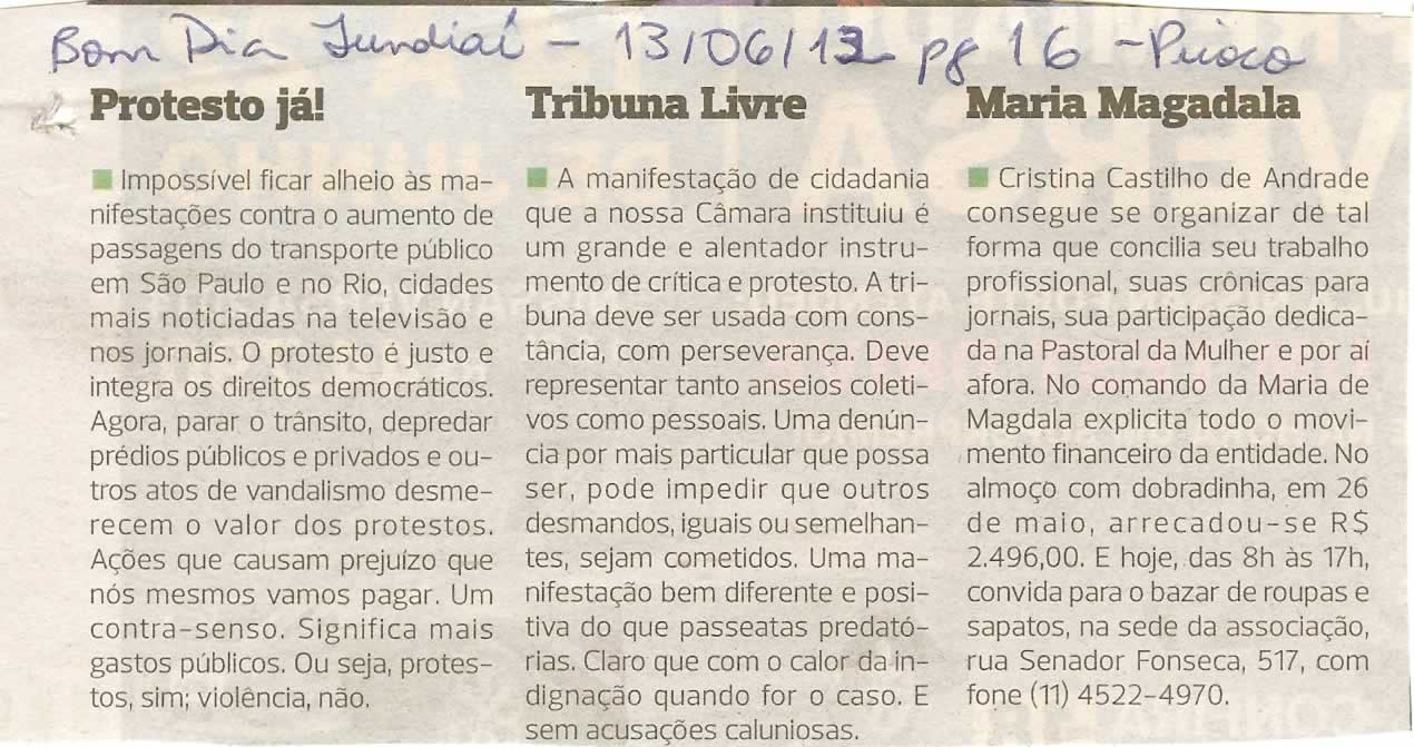 Bom Dia Jundiaí - 13/06/2013