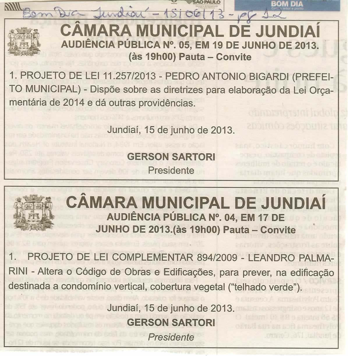 Bom Dia Jundiaí - 15/06/2013
