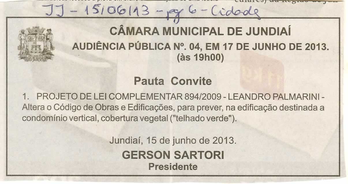 Jornal de Jundiaí - 15/06/2013