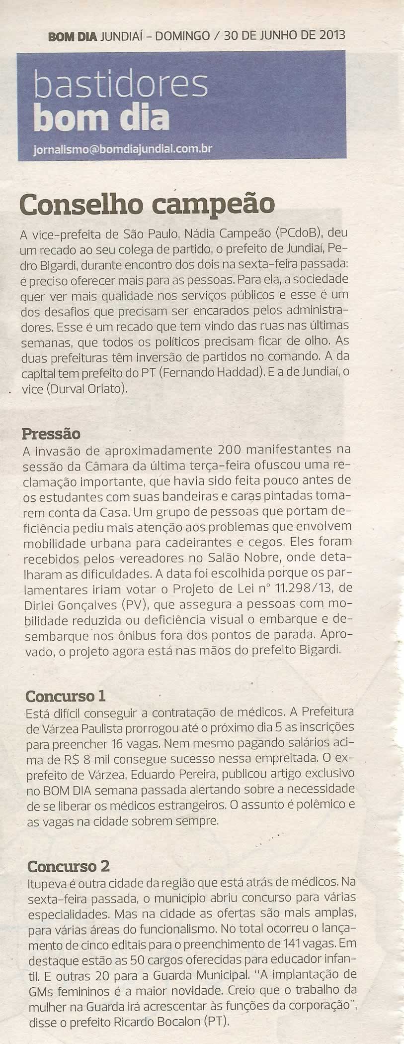 Bom Dia Jundiaí - 30/06/2013
