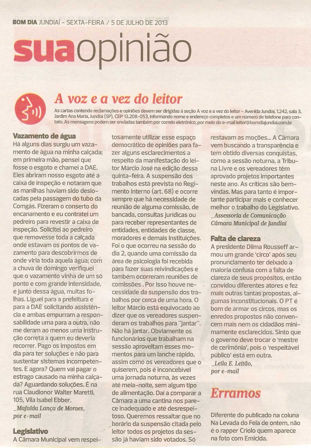 Bom Dia Jundiaí - 05/07/2013