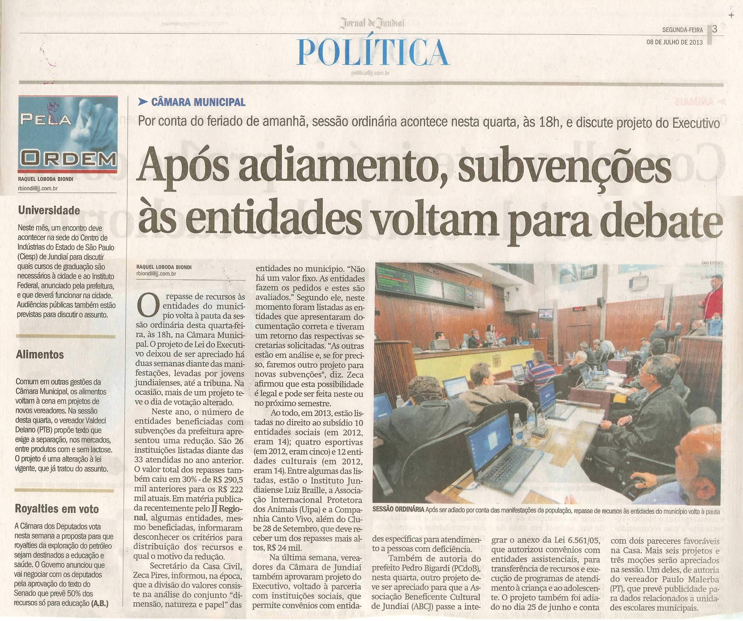 Jornal de Jundiaí - 08/07/2013