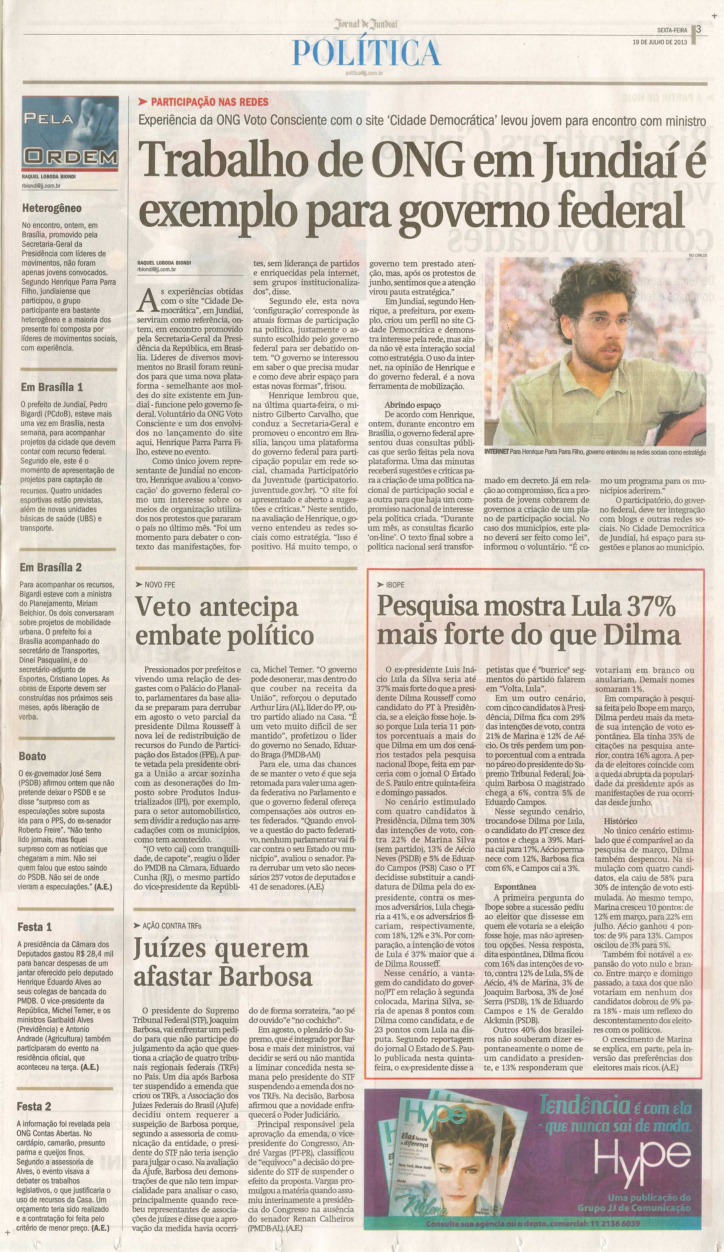 Jornal de Jundiaí - 19/07/2013
