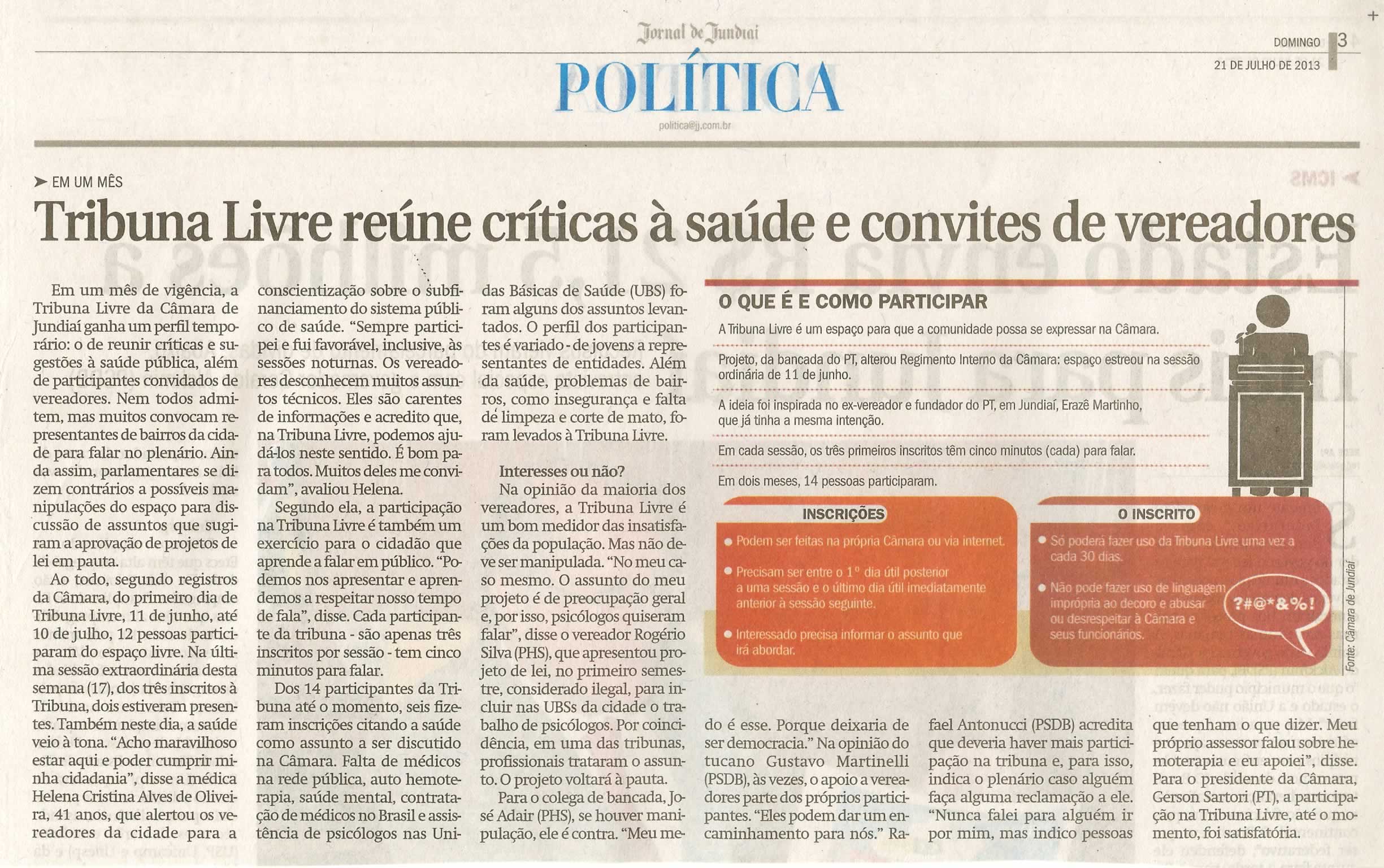 Jornal de Jundiaí - 21/07/2013