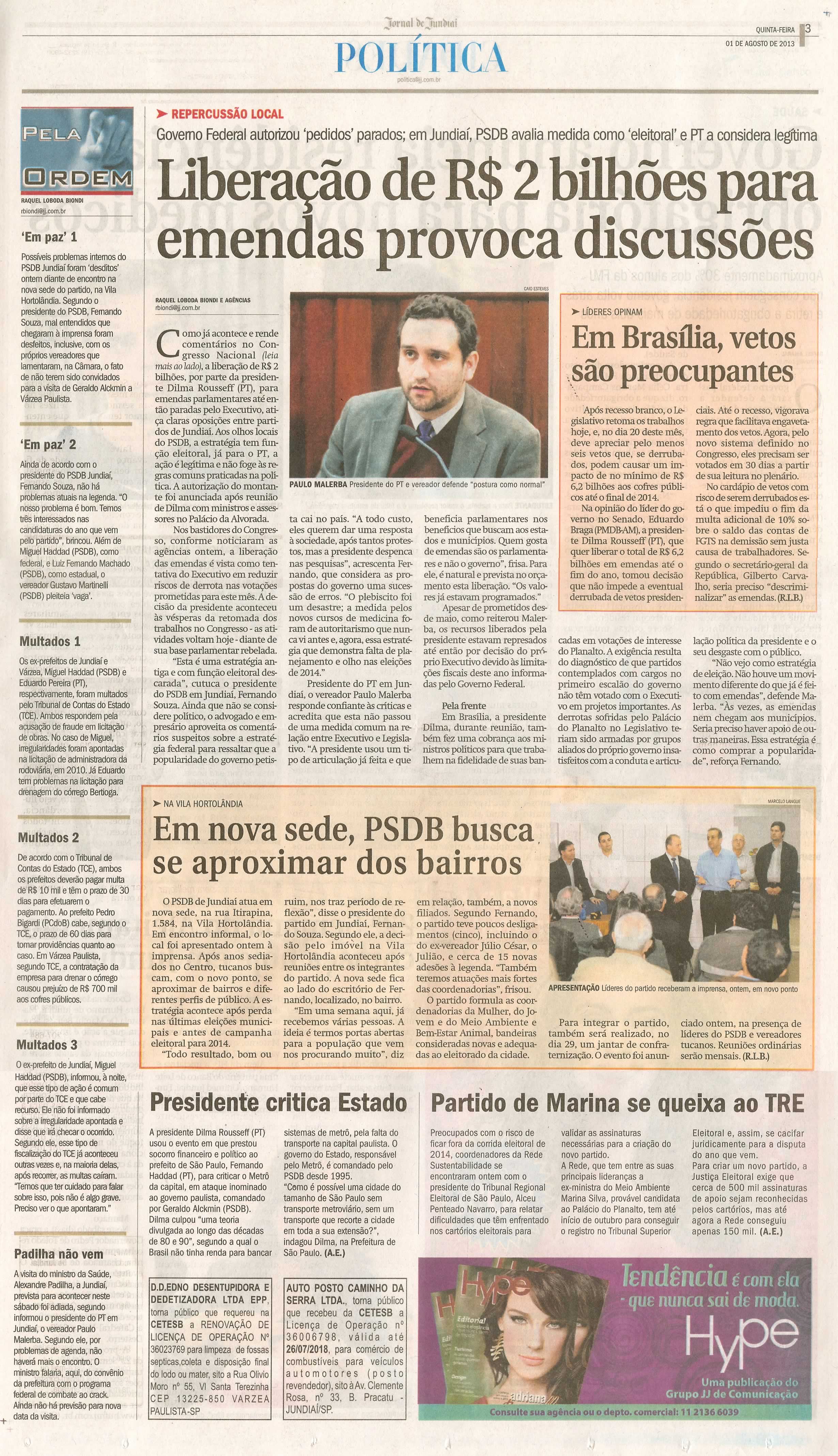 Jornal de Jundiaí - 01/08/2013