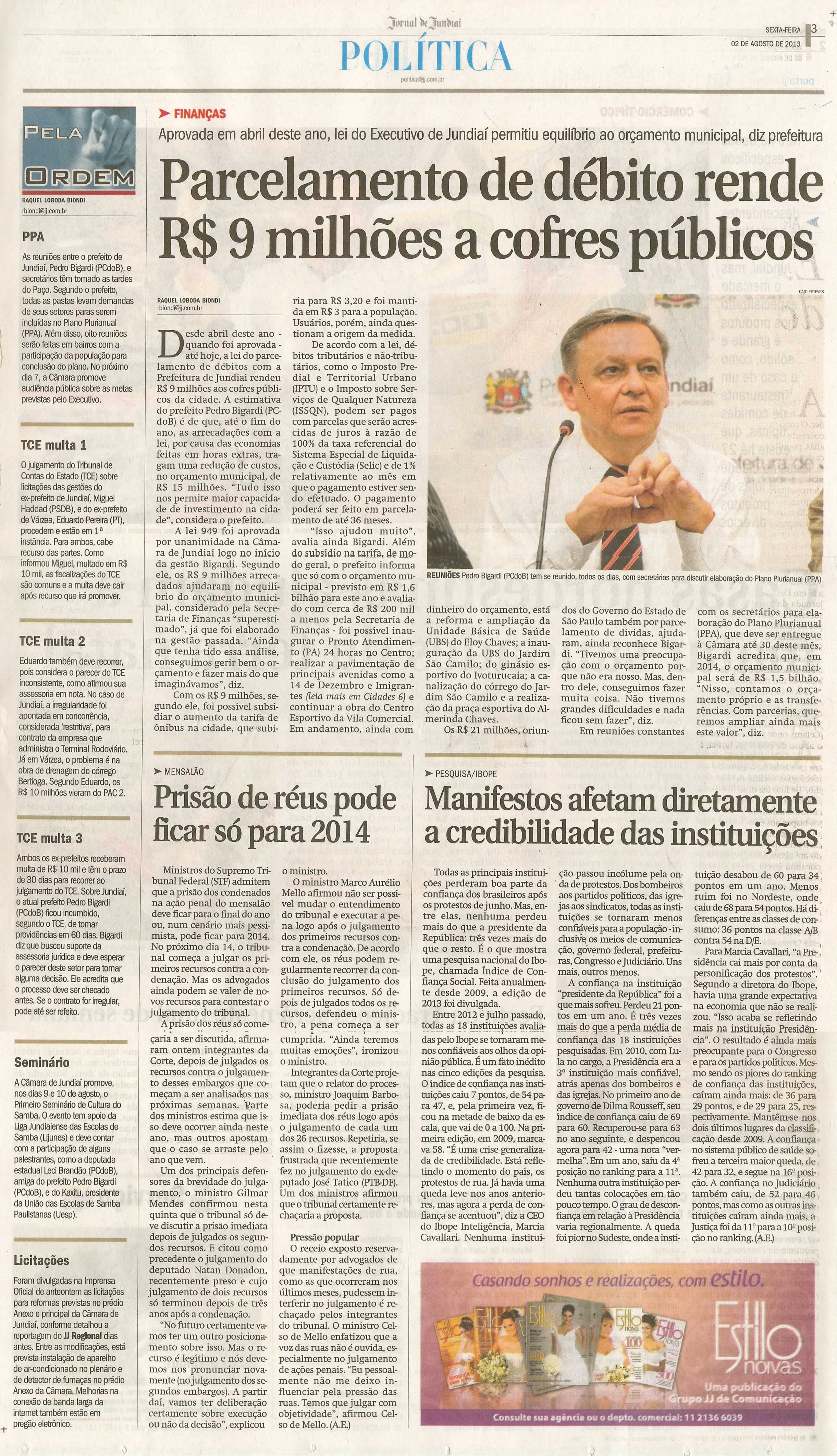 Jornal de Jundiaí - 02/08/2013