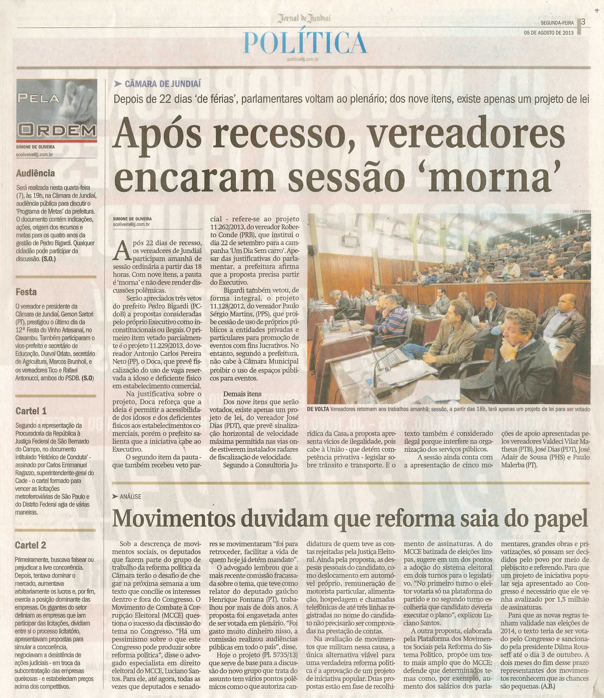 Jornal de Jundiaí - 05/08/2013