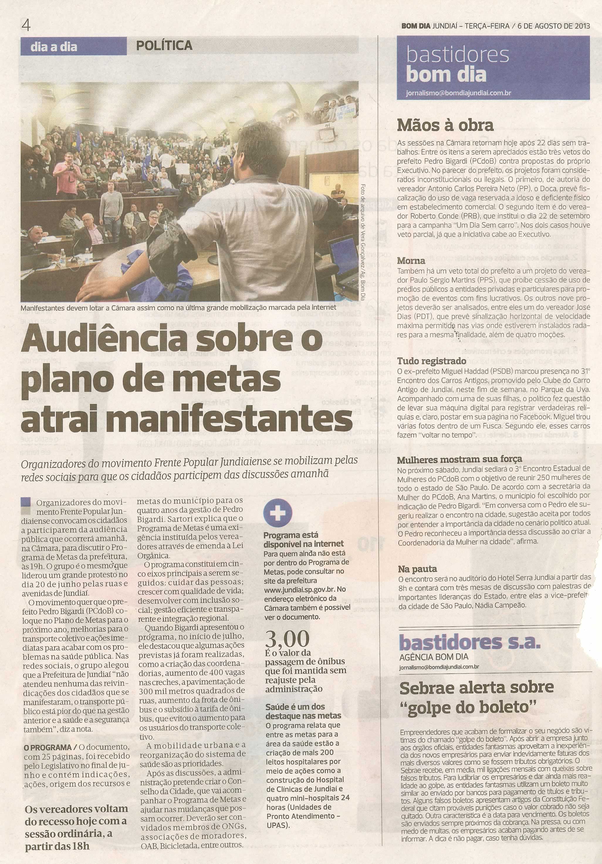 Bom Dia Jundiaí - 06/08/2013