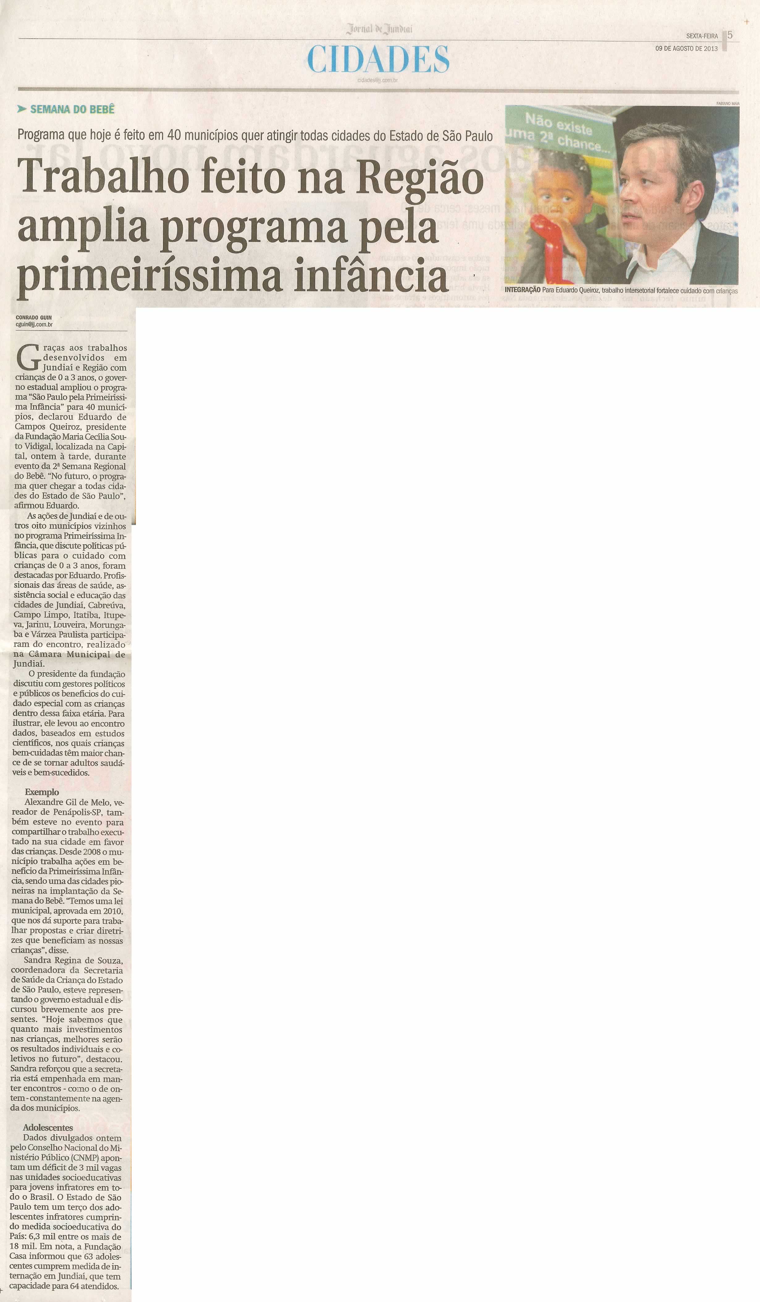 Jornal de Jundiaí - 09/08/2013