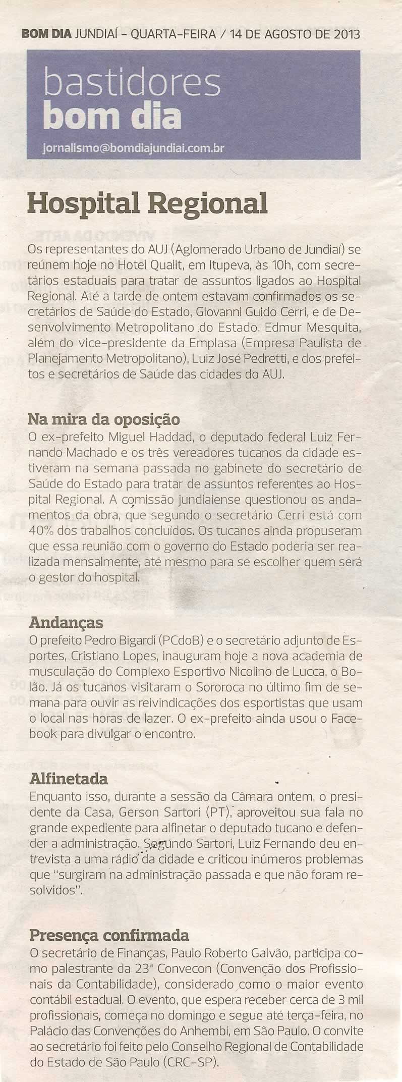 Bom Dia Jundiaí - 14/08/2013