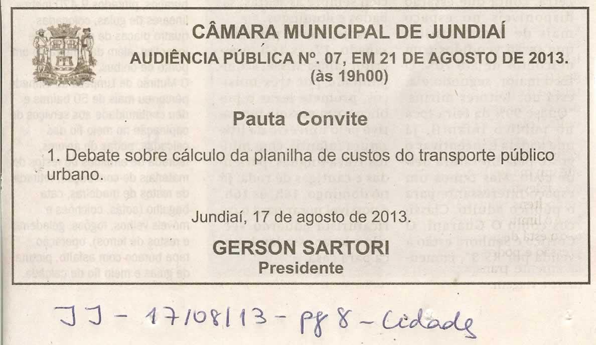 Jornal de Jundiaí - 17/08/2013