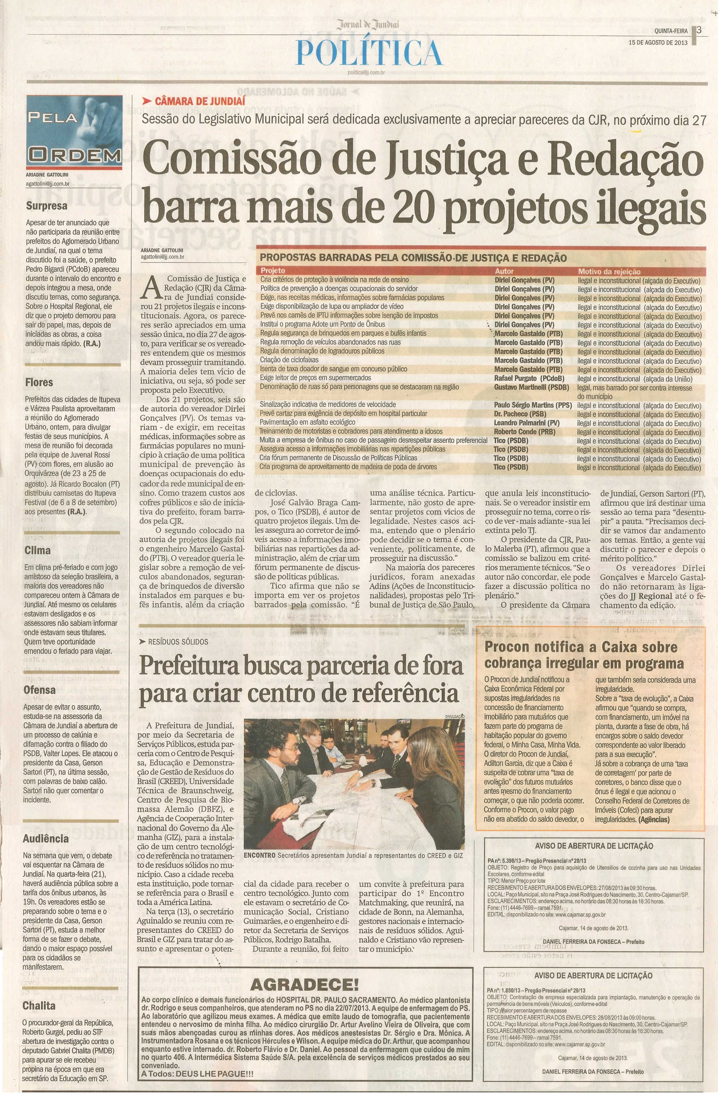 Jornal de Jundiaí - 15/08/2013