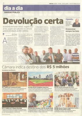 Bom Dia Jundiaí - 11/10/13 - pagina 2 - Devolução certa - 