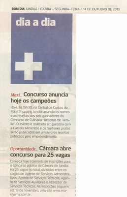 Bom Dia Jundiaí - 14/10/13 - pagina 5 - Câmara abre concurso para 25 vagas - 