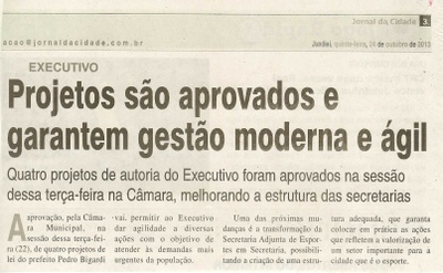 JC - 24/10/13 - pagina 3 - geral - Projetos são aprovados e garantem gestão moderna e ágil - 