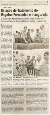 JC - 28/11/13 - pg 3 - Estação de Tratamento de Esgotos Fernandes é inaugurada -