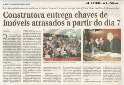 JC - 31/10/13 - pagina 2 - geral - atrasos da MRV podem ser velados à presidente dilma - 
