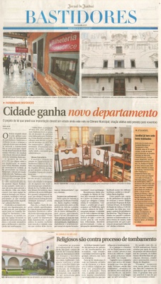 JJ - 03/10/13 - pagina 1 - Bastidores - Cidade ganha novo departamento - 