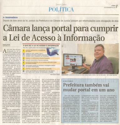 JJ - 03/11/13 - pagina 3 - política - Câmara lança portal para cumprir a Lei de Acesso à Informação - 
